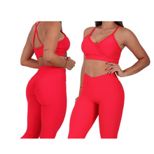 Load image into Gallery viewer, Red Asymmetric Zig Legging
